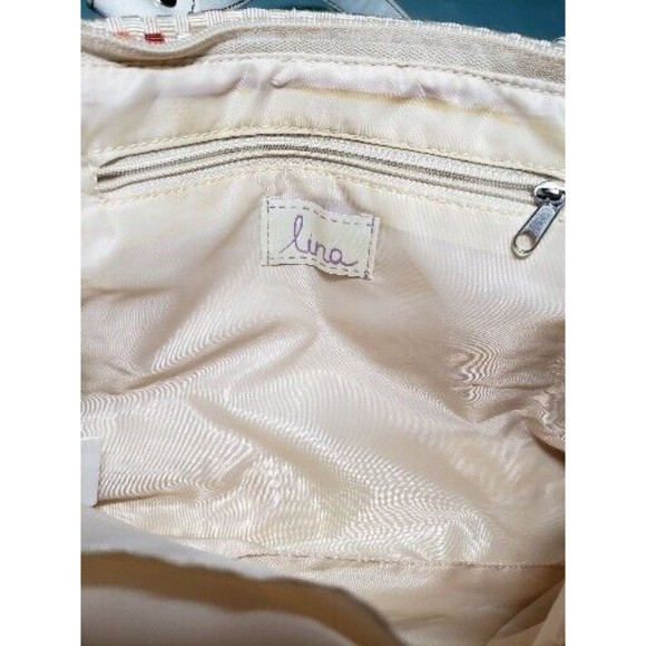 Lina Ribbon Weave Woven Handbag Purse Zipper Zip Top Bag NWOT - Picture 6 of 8